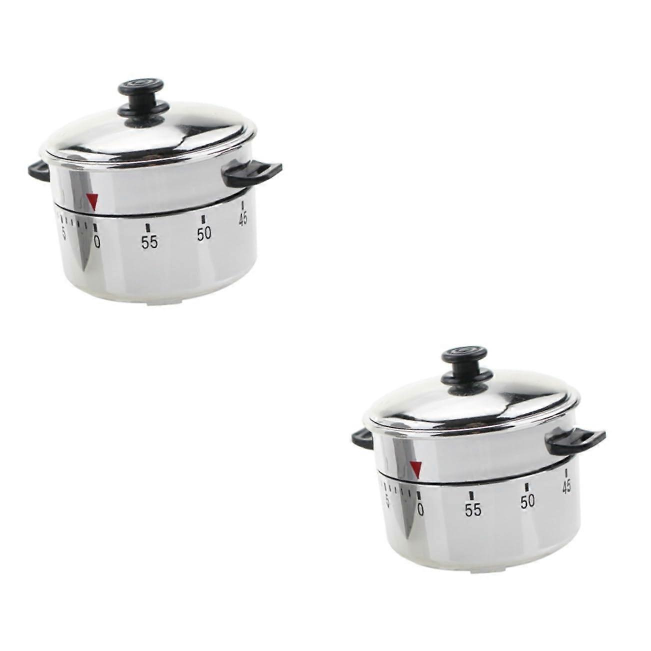 2pcs Mechanical Kitchen Timer for Baking and Cooking with Loud Alarm and Battery Operation