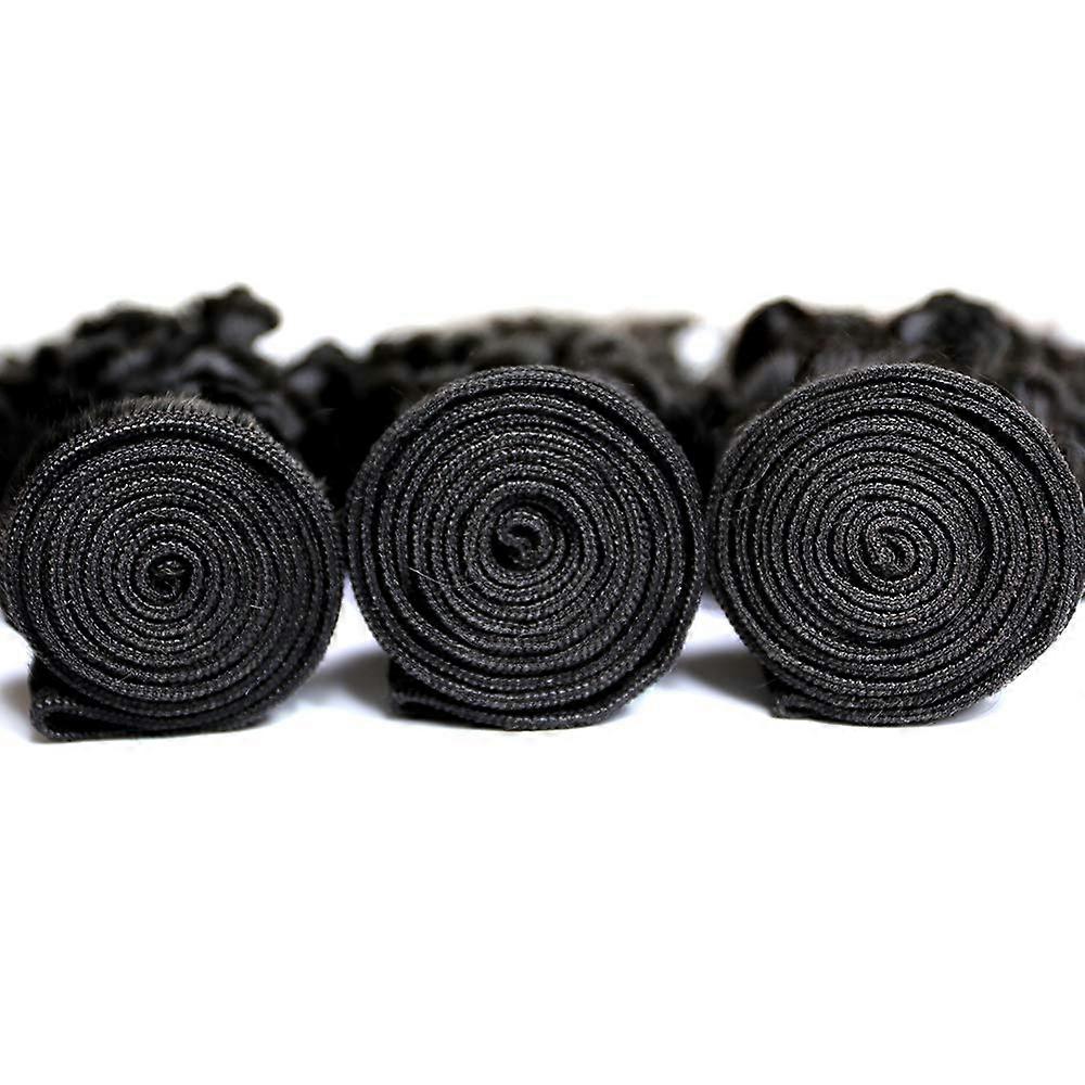 Extensões de cabelo cacheado brasileiro de 40 cm (16 polegadas), cor natural, 100% cabelo humano.