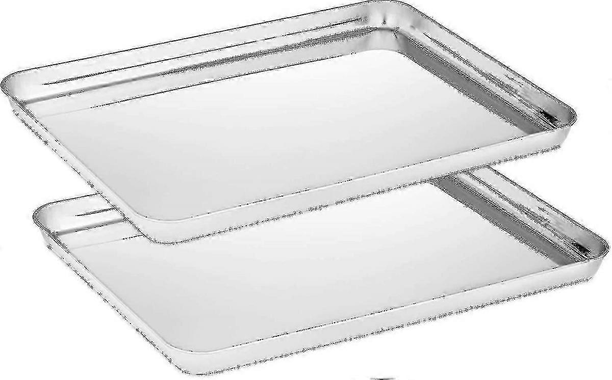 2pcs Stainless Steel Oven Baking Trays, Small & Medium Set - KC