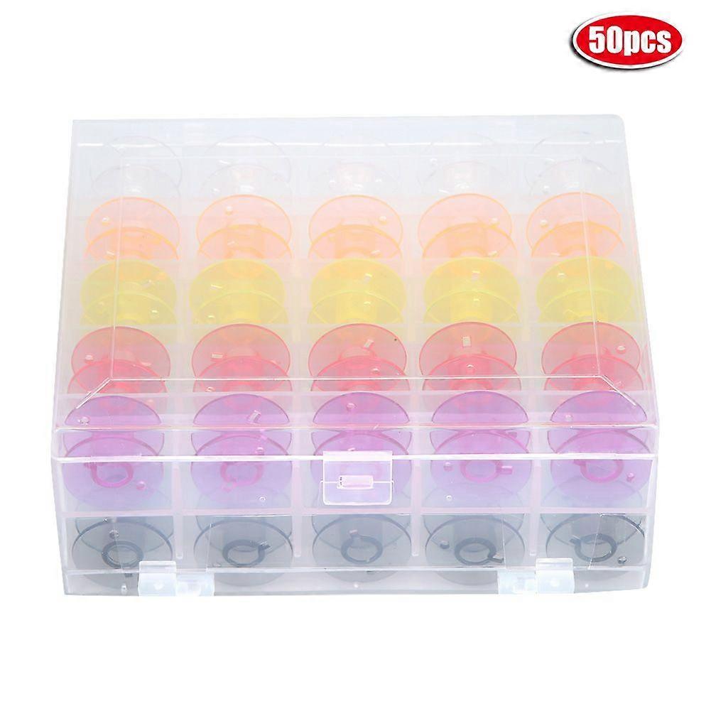 50 Double-deck Clear Plastic Sewing Machine Bobbins.