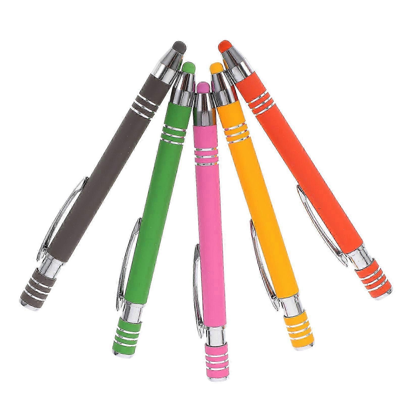 Metal Ballpoint Pens Stylus Pen for Note Taking 5Pcs Assorted