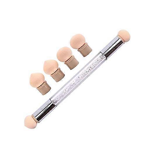Nail Art Sponge Brush with Replaceable Heads for Smooth Gradient Blending  White