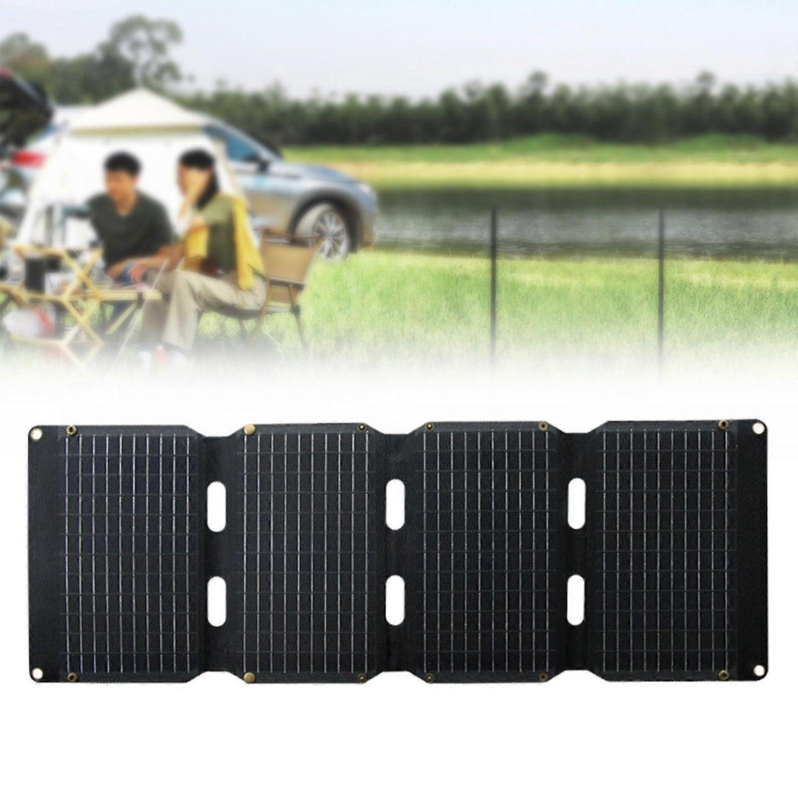 60W Foldable Monocrystalline Portable Solar Panel Charger with PD Fast Charging for Camping