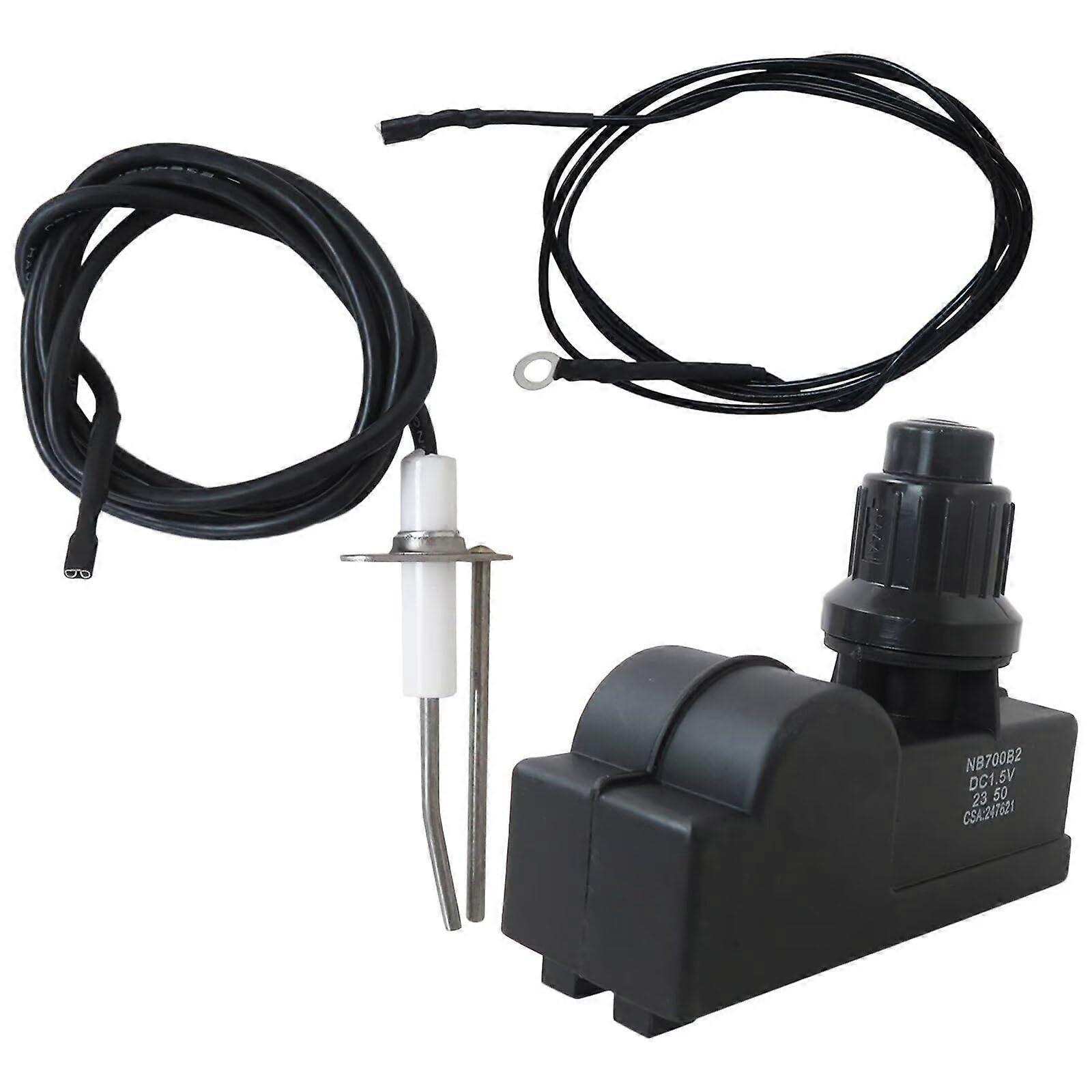 Fire Pit Ignition Kit with Push Button Igniter, Dual Outlet, Propane and Natural Gas Compatible