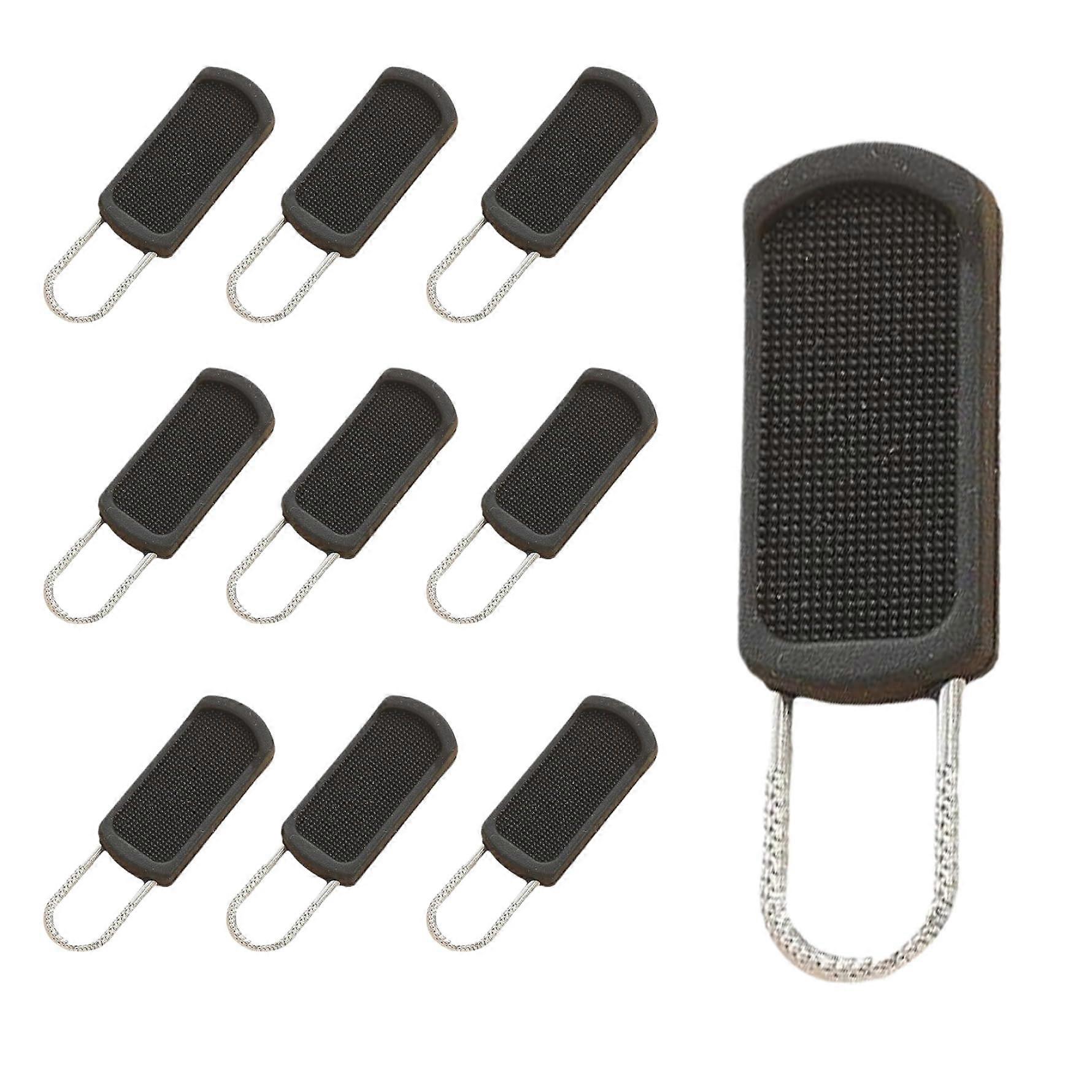 10PCS Zipper Pull Replacement Set, Universal Easy Grip Rubber Pulls for Luggage, Jackets and Backpacks