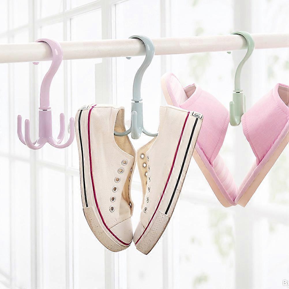 360 Degree Rotating Hooks Four Claw Hanging Hooks Multifunction 3Pcs