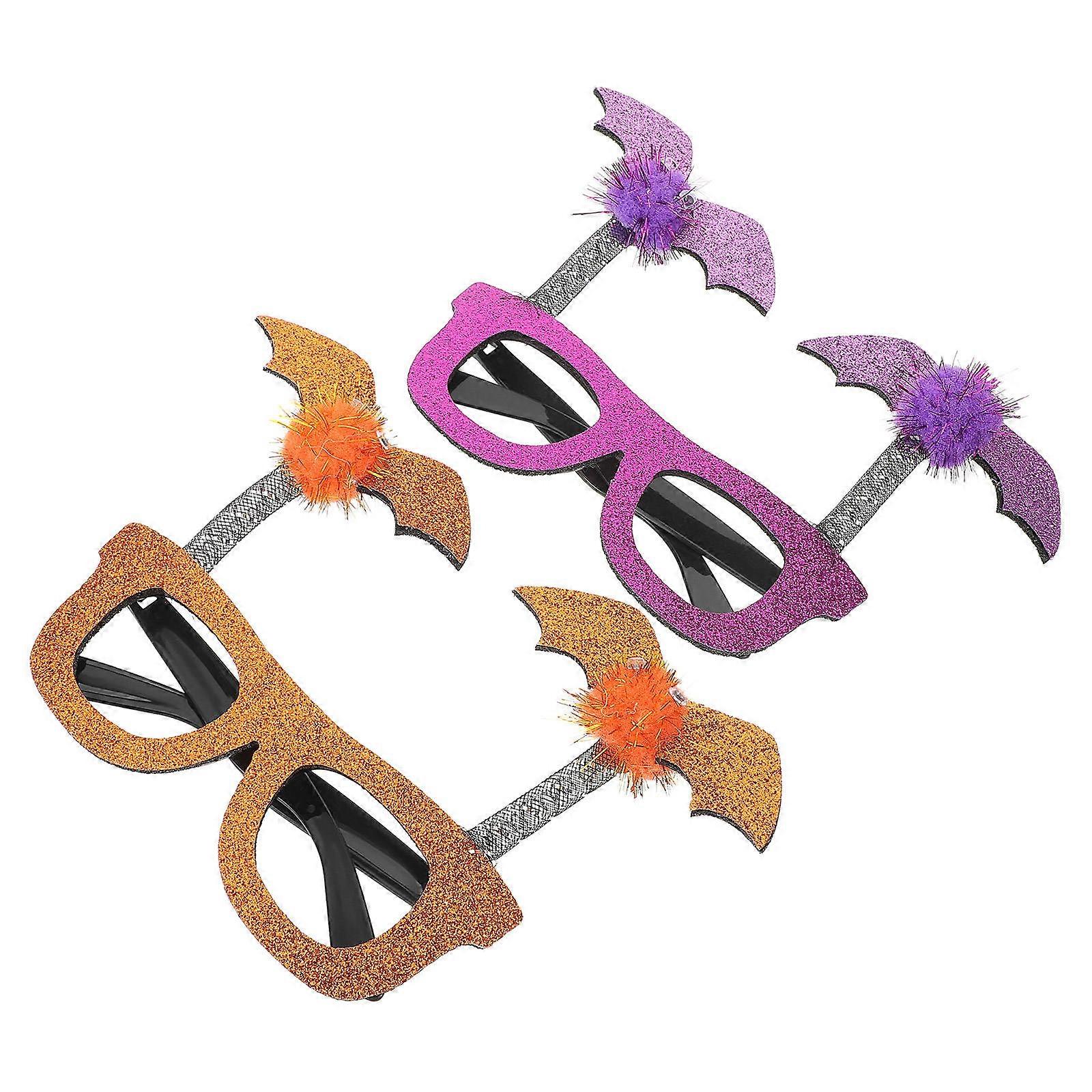 Halloween Bat Glasses Frames for Decoration 2Pcs Assorted Color