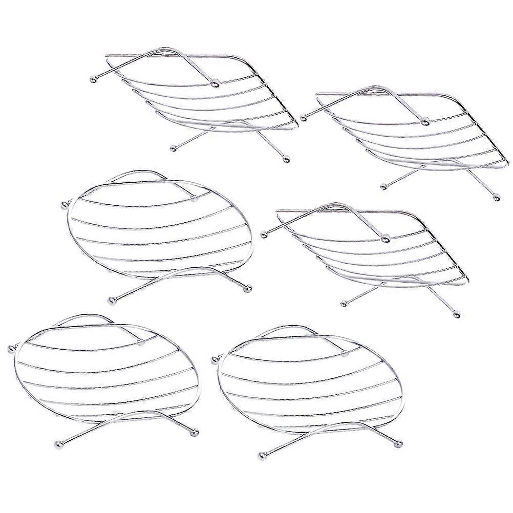 Household Soap Tray Silver Soap Holder for Storage 12Pcs Package