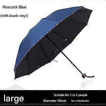 Umbrella, Thick Foldable Sun Protection Black Business Student Umbrella