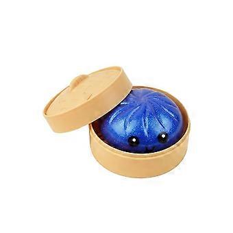 Dowmoo Steamed Stuffed Bun Pinch Music (Transparent Dark Blue) Soft Non-Sticky Hand Squeeze Rebound Fun Decompression Carry Simulation Food Toys