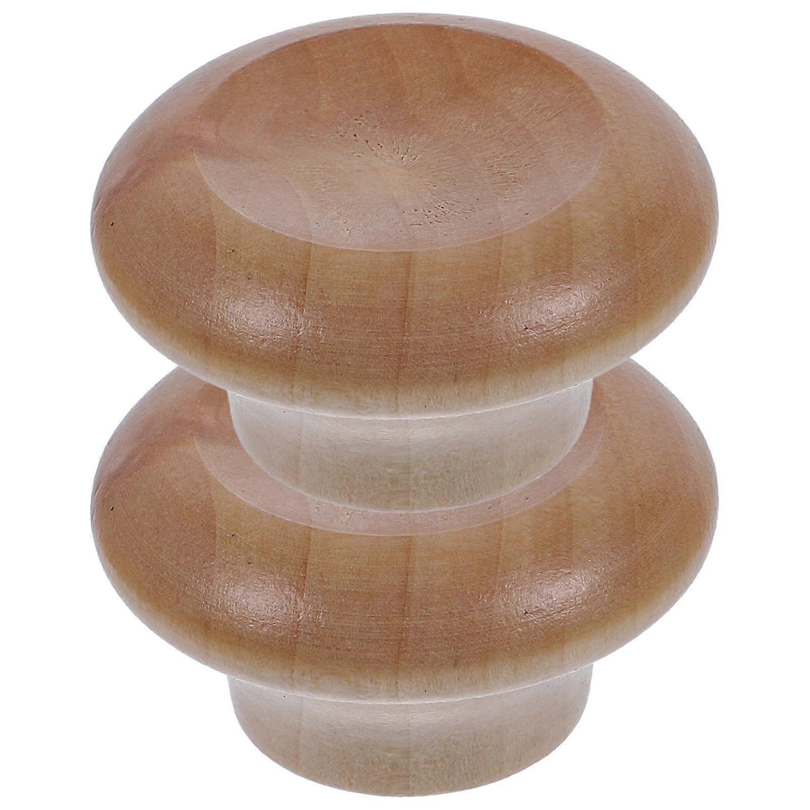 Khaki Wood Pot Lid Handles for Pot Use 8Pcs Replaceable Lid Knobs