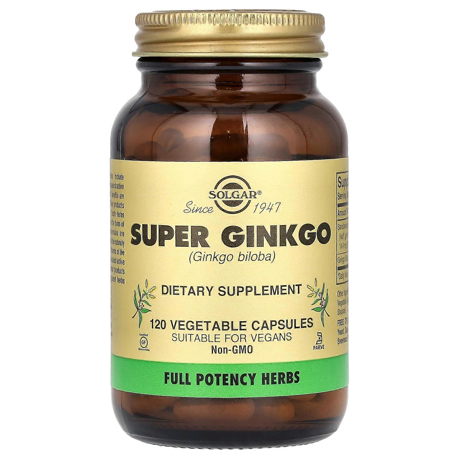 Solgar, Super Ginkgo, 120 Vegetable Capsules