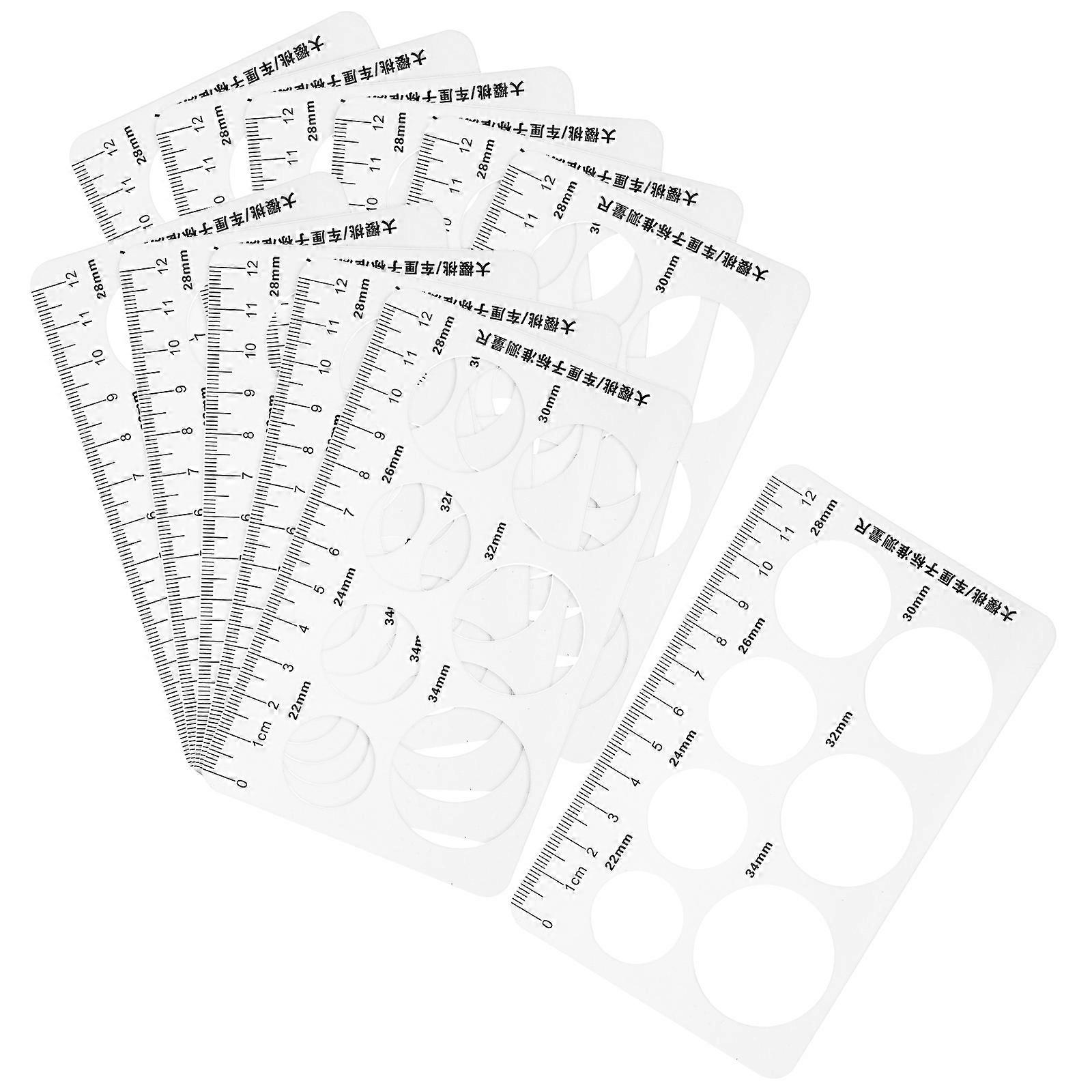 Cherry Diameter Gauge Measuring Ruler for Measuring Use 12Pcs White PP