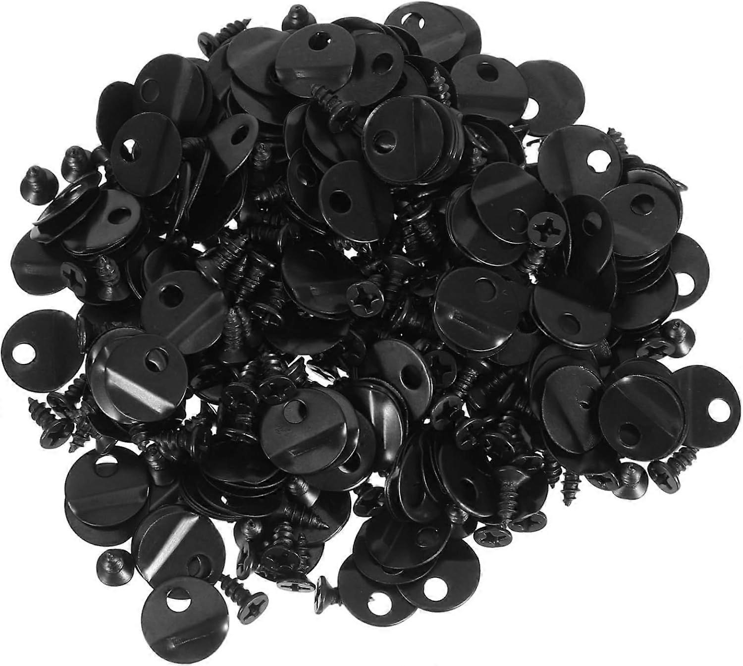 Pack of 200 Photo Frames Rotating Knobs Screws Clips Fasteners, Iron, Black