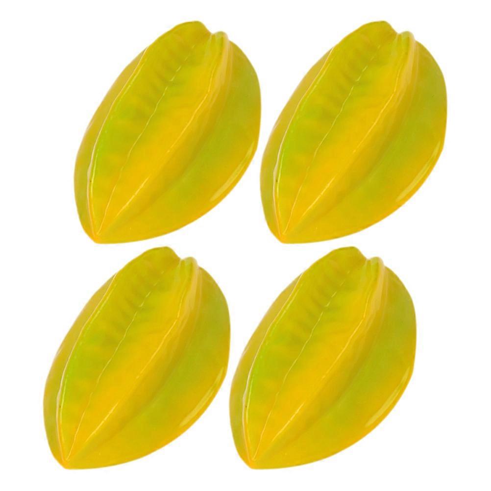 Artificial Plastic Models for Decor 4Pcs Compact Yellow Tabletop Decor