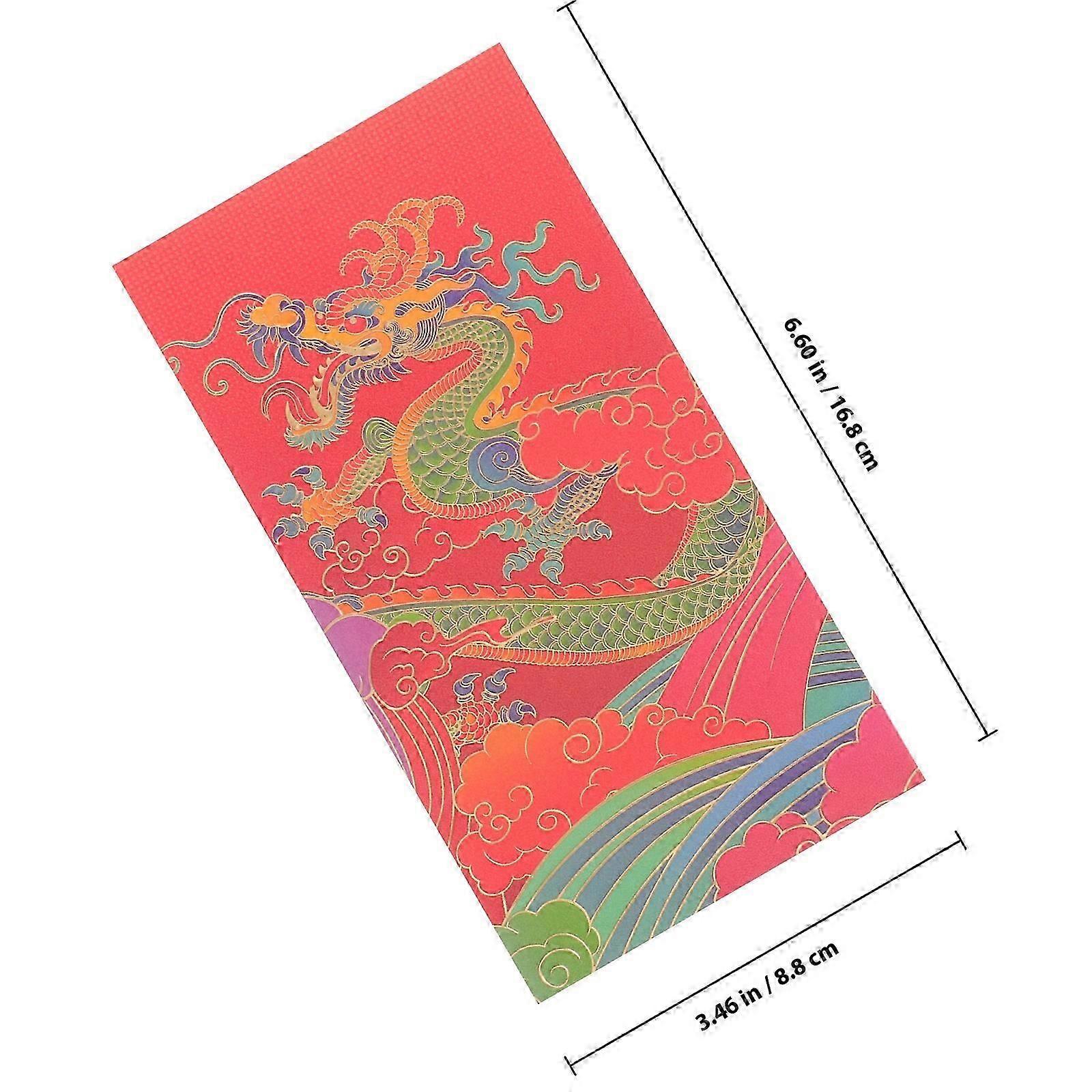 Paper Red Envelopes Dragon Year Packets for Storage 6Pcs Red Packets