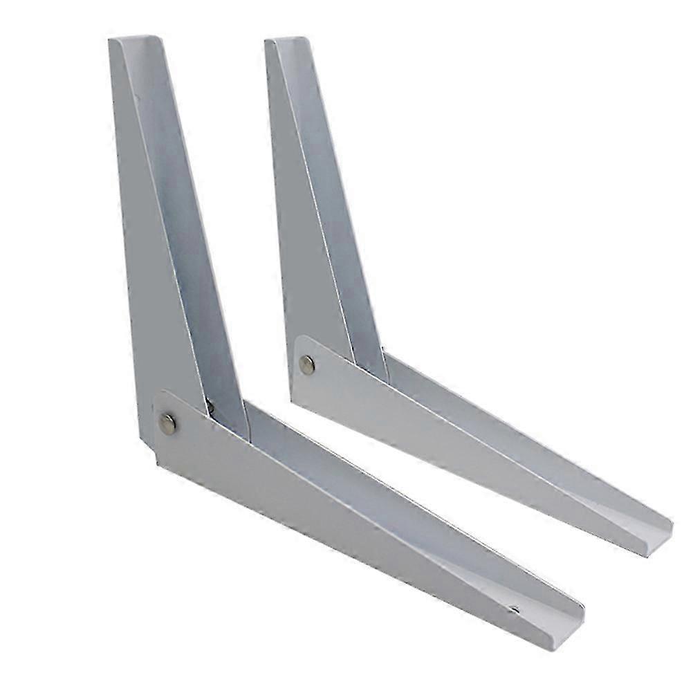 White Folding Shelf Brackets | Heavy Duty Wall Mounted Storage Rack | 2Pcs