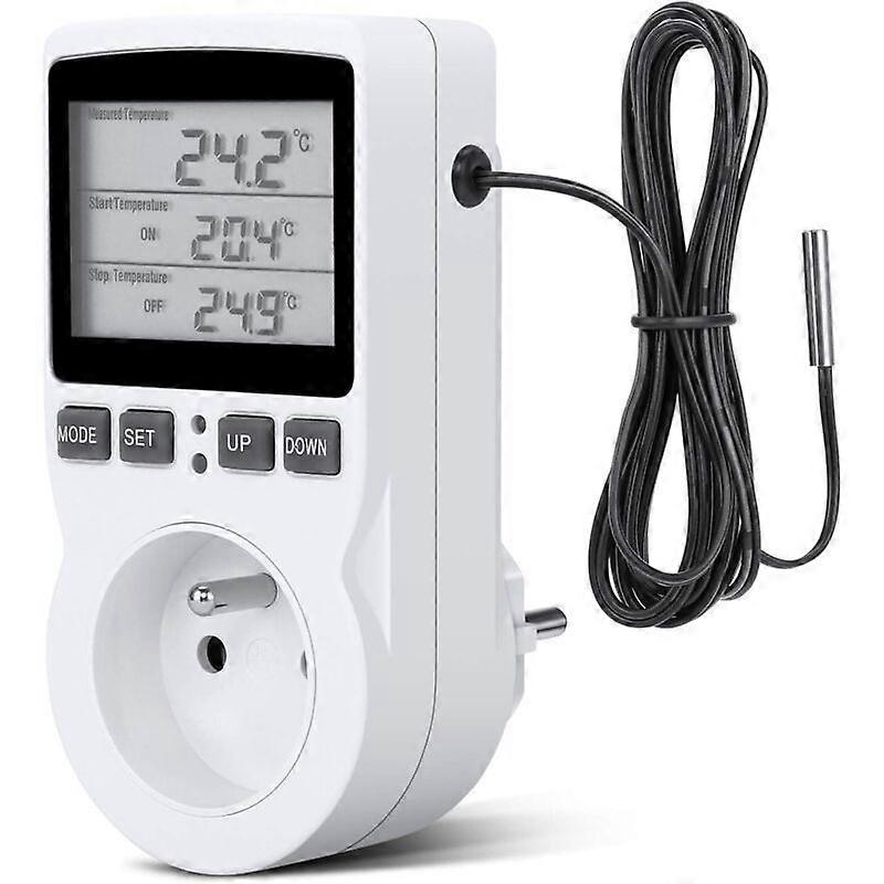 Digital Temperature Controller, Thermostat Socket Heating Cooling LCD Temperature Controller, 200v-250v for Firm Temperature Controller
