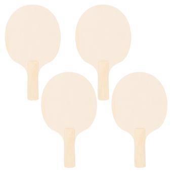 4 piezas de bricolaje de pádel de tenis de mesa en blanco raquetas de tenis de mesa sin pintar para niños adultos raquetas de tenis de mesa en blanco de madera pintura manualidades de paleta