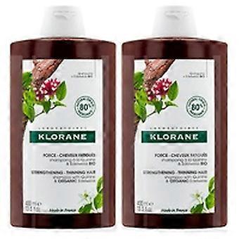 Anti-hair loss shampoo pack with quinine and caffeine (strengthening and stimulating) 2 units of 400ml