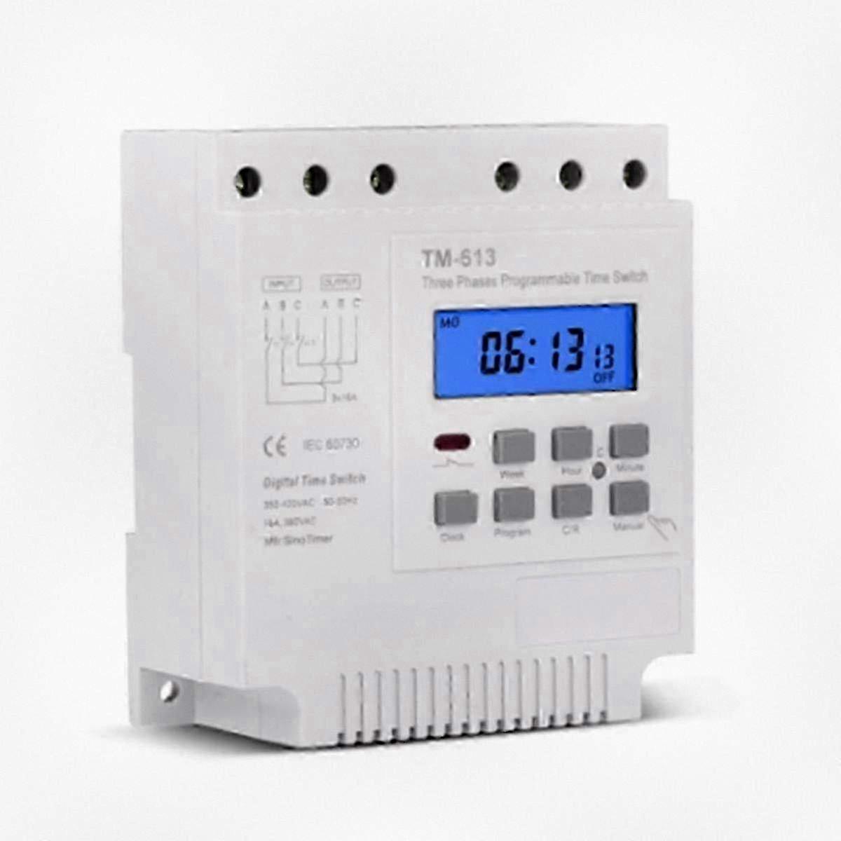 380V 415V Programmable Timer Switch with Backlight for Three-Phase Systems