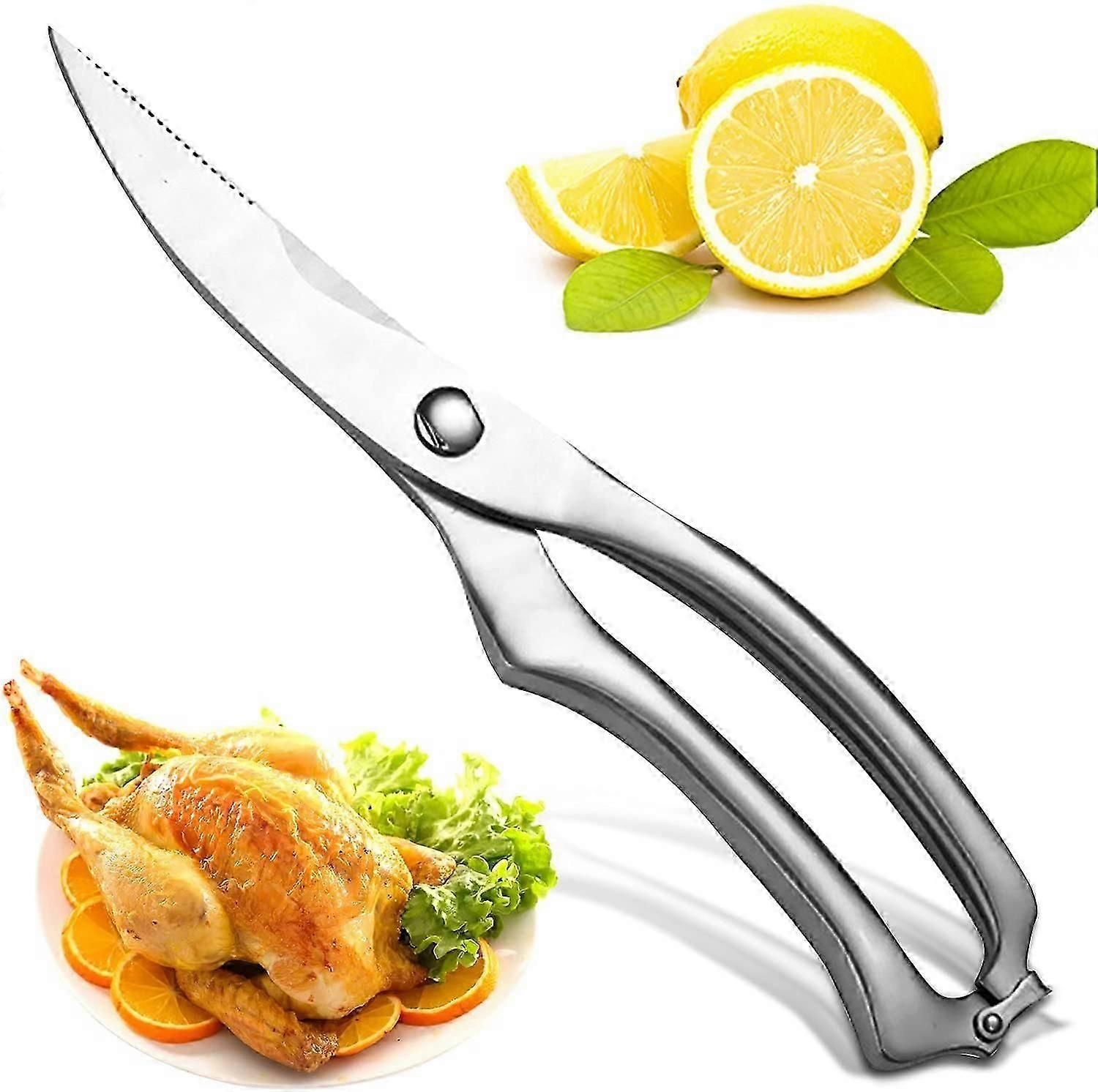 Multifunction Kitchen Scissors, Stainless Sharp Professional Poultry Scissors Kitchen Scissors, for Cutting Chicken, Fish, Meat, Bones, Vegetables, He