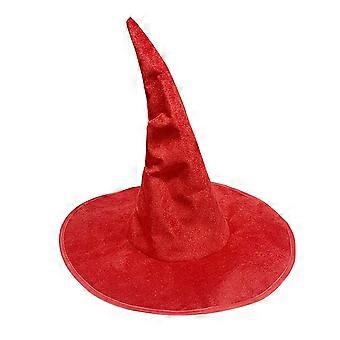 Kapelusz czarownicy z aksamitu z ostrymi narożnikami, rondo z drutu żelaznego, odgrywanie ról, akcesoria na imprezę halloweenową