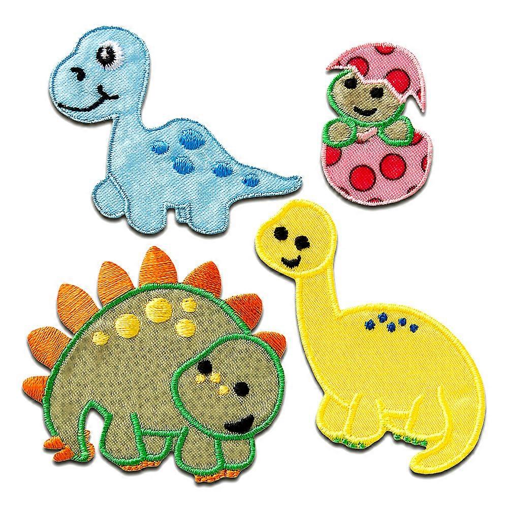 Patch / iron-on patch - Set Dino - colorful - different sizes - iron-on patches