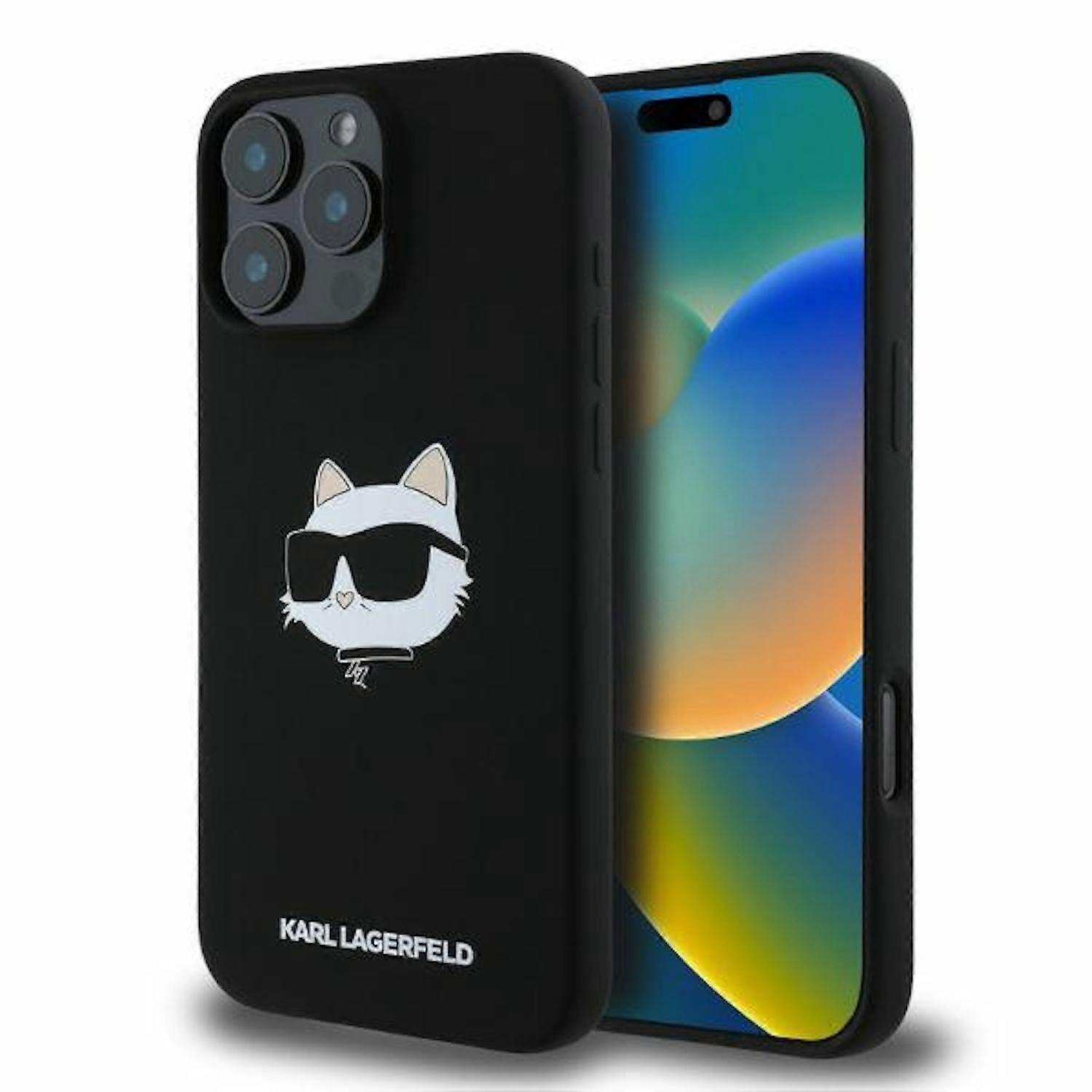 Karl Lagerfeld Apple iPhone 16 Pro Hardcase Choupette Head Print MagSafe Case