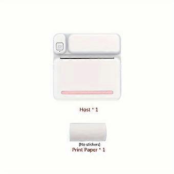 Mini lommeblekkfri termisk skriver, trådløs Bluetooth bærbar kvitteringsfotoskriver for iOS og Android, rosa hvit