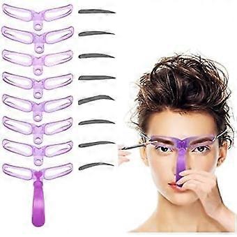 Eyebrow Stencil Kit with 8 Professional Shapes and Detachable Handle for Perfect Shaping