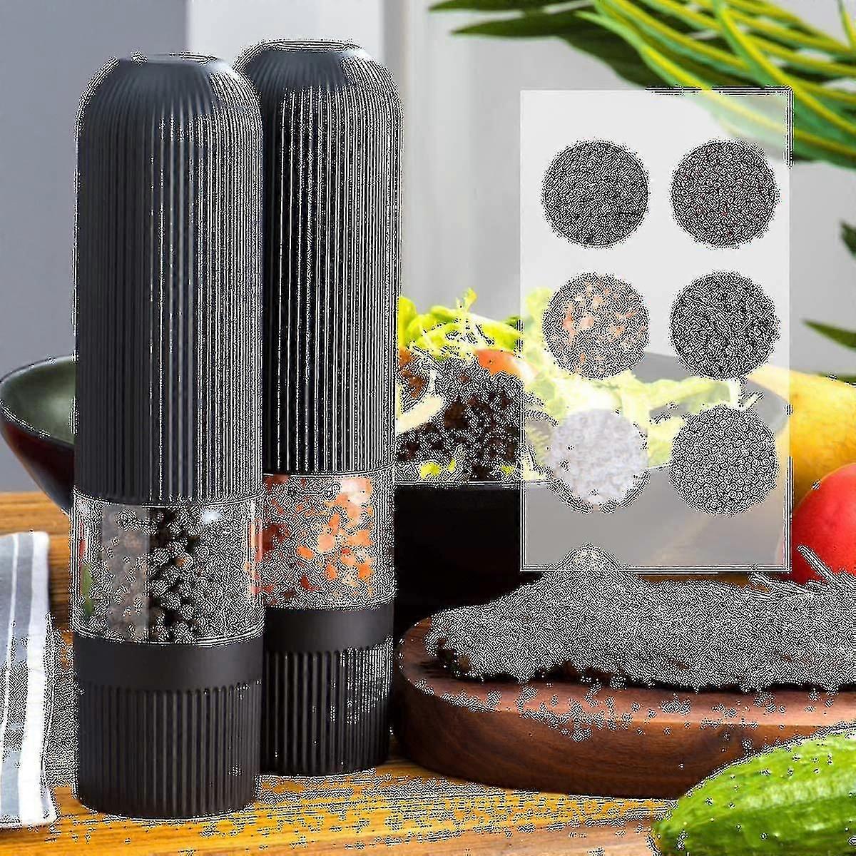 2pcs Automatic Electric Pepper and Salt Grinders, Ceramic Core, One-Button Operation, for Kitchen, BBQ, Durable