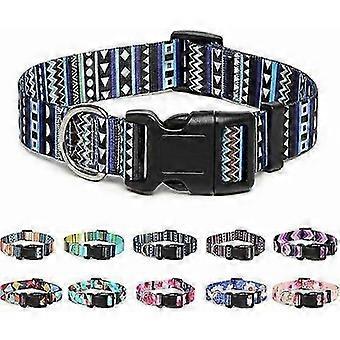 Bohemian Blue Size S Adjustable Nylon Dog Collar