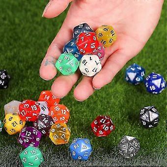 25-częściowy wielościenny zestaw kości z czarną torbą do Dnd RPG Mtg i innych gier stołowych z losowymi wielokolorowymi jako