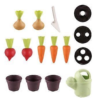 Straw Garden Toy Set Pretend Play Garden Produce Toy Set Portable Children's