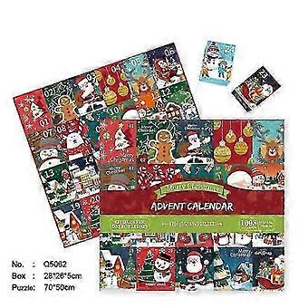 24pcs Christmas Advent Calendar Girls Boys 1008 Piece Christmas Puzzle Countdown Calendar
