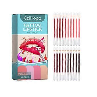 Disposable Cotton Swab Lip Glaze with Hyaluronic Acid & Glycerin Single-Use Moisturizing Lip Tint, Long-Lasting Portable Applicator