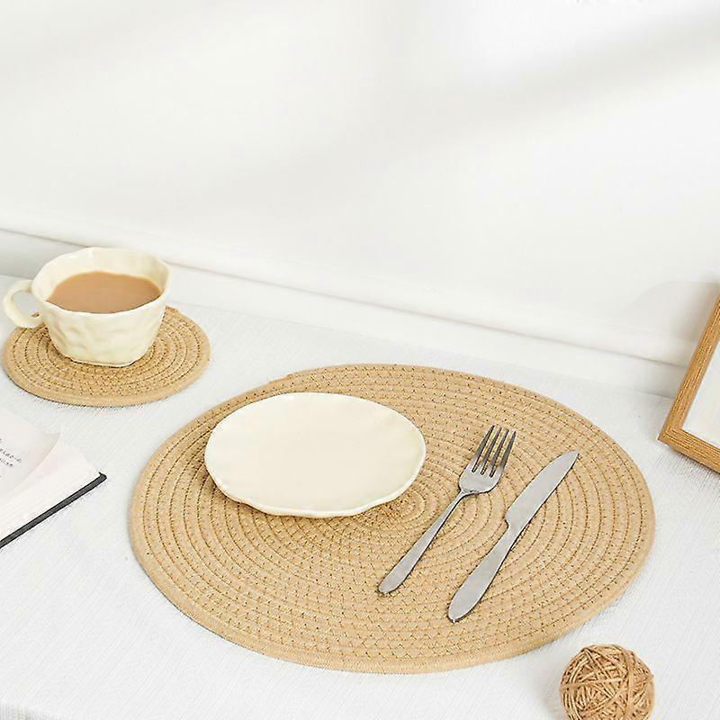 7.8InchTrivets/Potholders4SetCottonThreadWeaveTrivetsforPotsandPans-LargeCoasters/HotPadstoProtectDesktop&Countertop