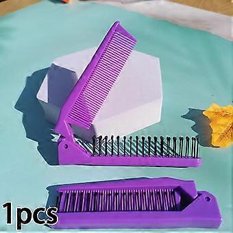 Pettine pieghevole portatile in plastica, strumento per lo styling dei capelli, mini pettine pieghevole da viaggio, pettine massaggiante per capelli, rosso