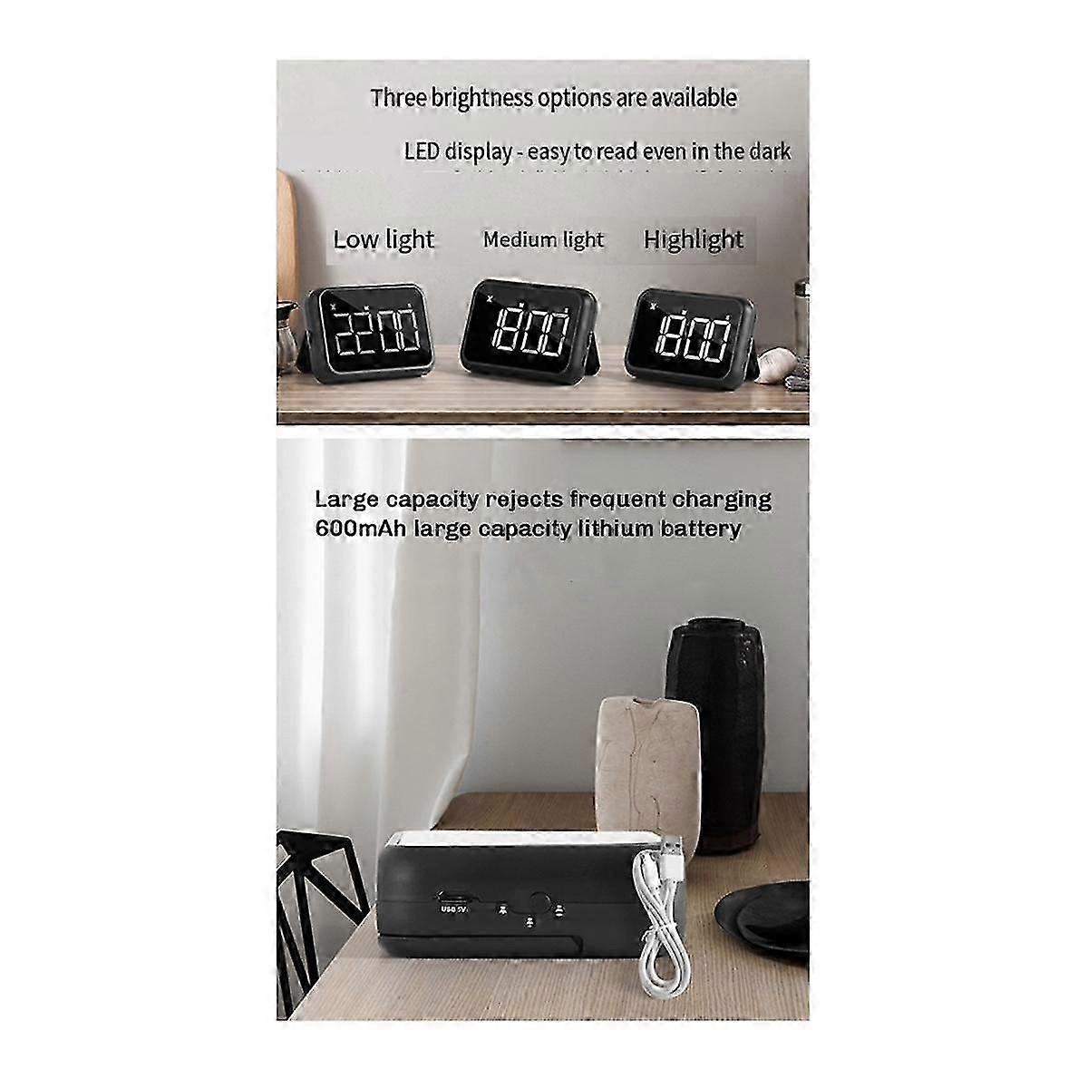Timer For Kids, Kitchen , Digital Timer For Cooking, Magnetic Countdown Timer For Exercise, Study, Oven Black