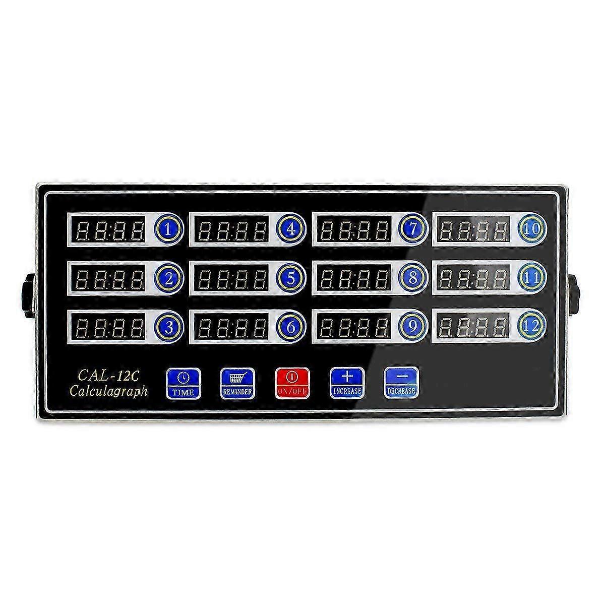 12-Channel Digital Kitchen Timer with Adjustable Alarm, Countdown Function, LCD Display for Cooking and Baking
