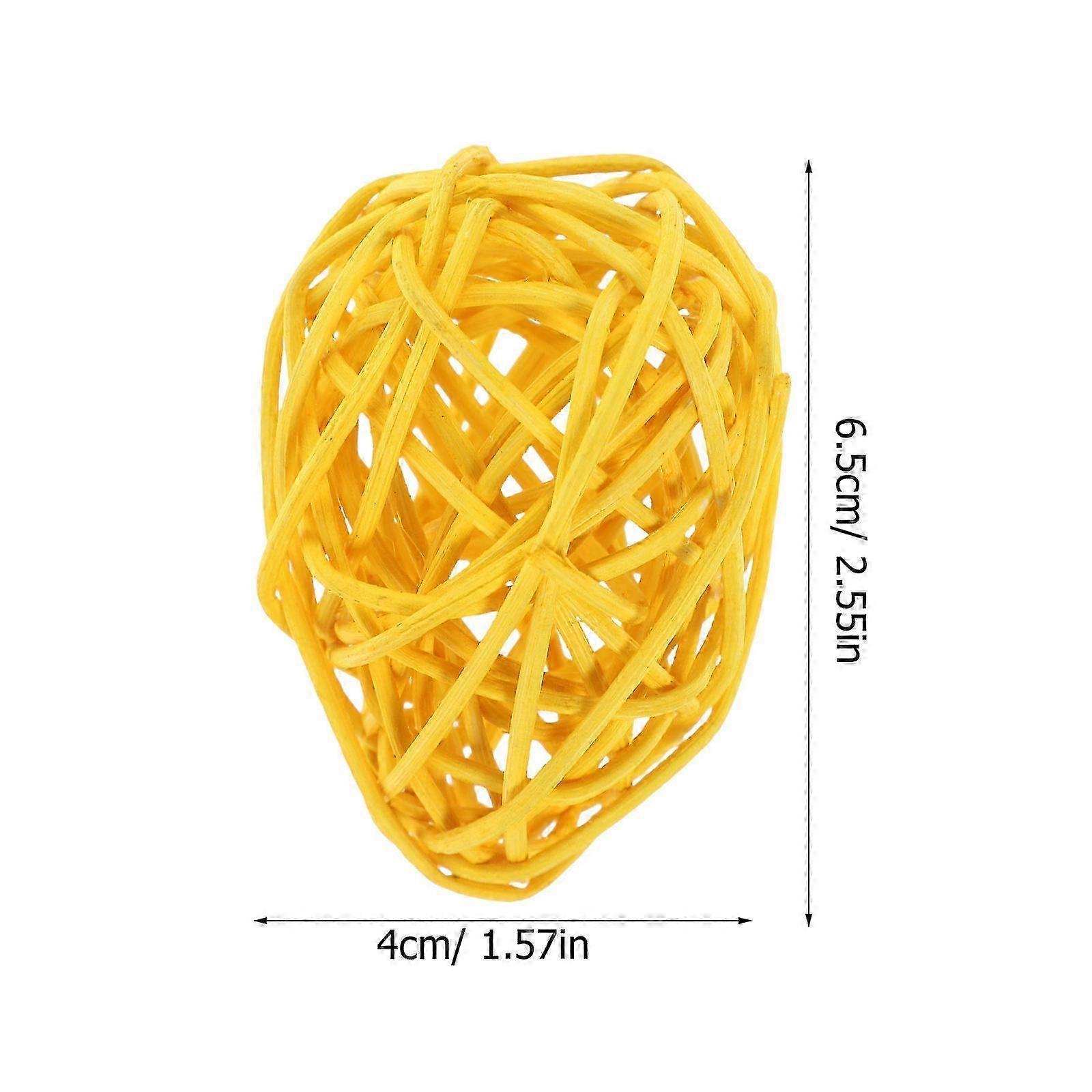 10pcs Easter Eggs Colorful Rattan Ball Easter Eggs Easter Egg Shaped Decorations Easter Gift