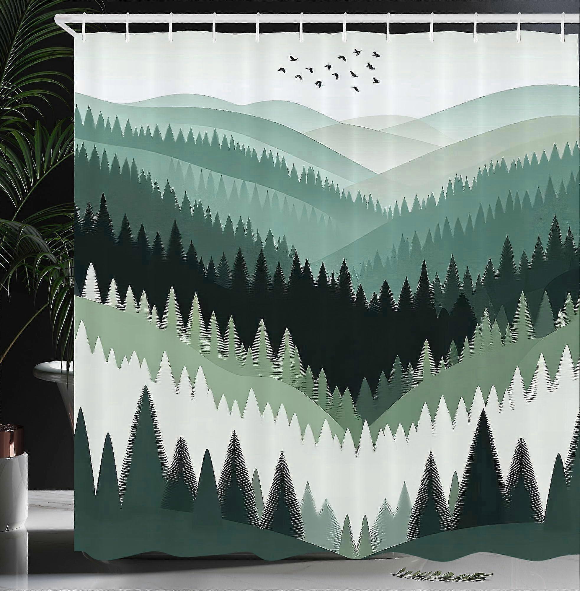 Fast Drying Teal Jade Shower Curtain