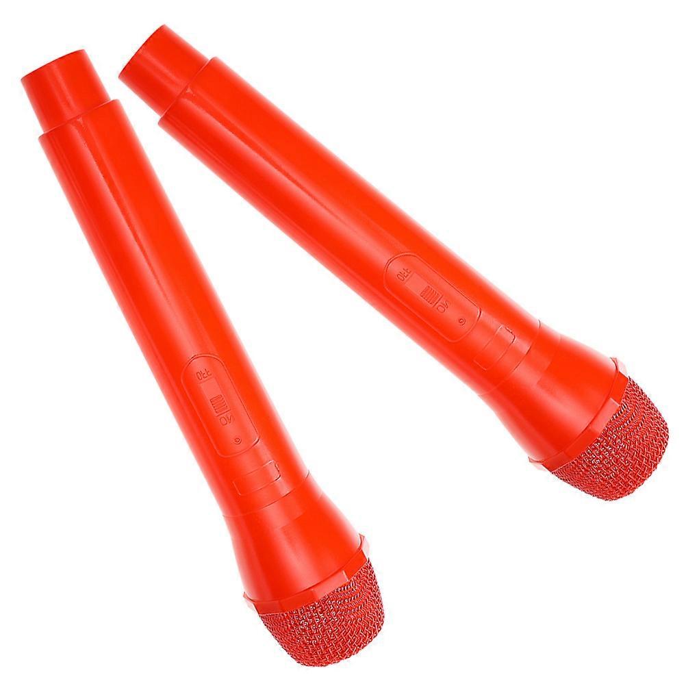 Simulation Microphone Prop Fake Microphone for Stage 8Pcs Red ABS