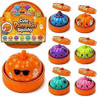 Halloween Pumpkin Squishy Fidget Toy, Slow Rising Soft Squeeze Toy, Stress Relief Pumpkin Ornament With Storage Box For Kids Holiday Gift Giving