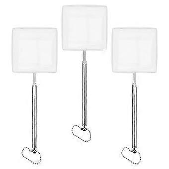 White Telescopic Fishing Net for Durable Use Stainless Steel 3Pcs Pack