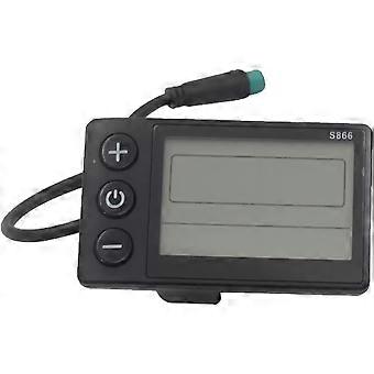Electric bicycle LCD display, S866 24V 36V 48V, display instrument control panel, electric bicycle/scooter speedometer/odometer, with 5-pin connector