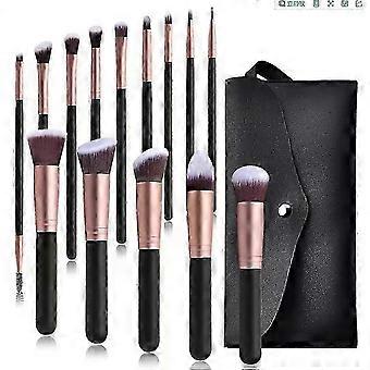 14-Piece Makeup Brush Set with 5 Large and 9 Small Brushes, Synthetic Bristles for Liquid Powder Cream, Ideal for Beginners and Travel
