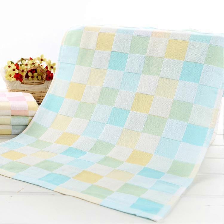 Double-layer Color Grid Absorbent and Breathable Bath Towel