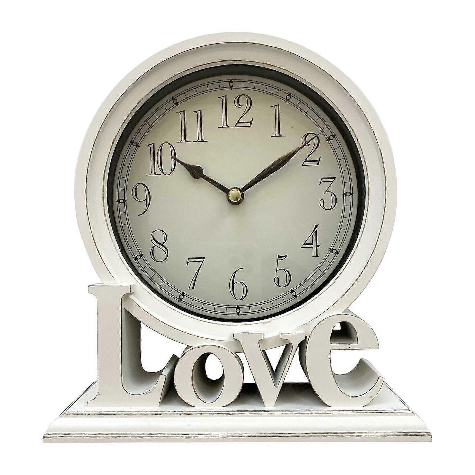 Elegant White Silent Mantel Clock